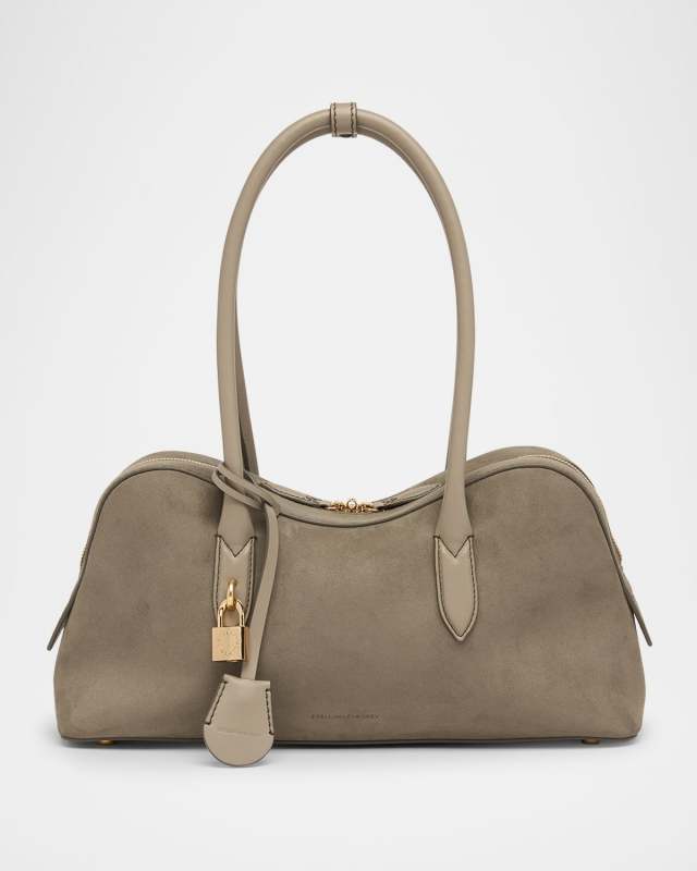Zip Vegan Suede Shoulder Bag